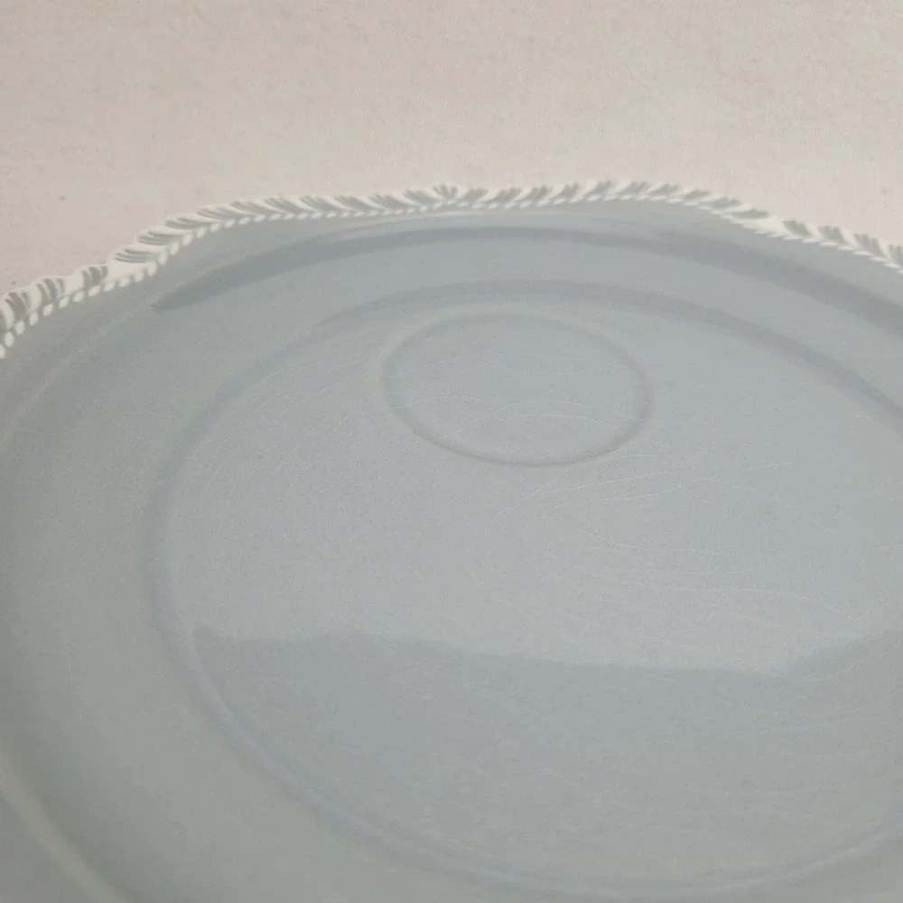 Vintage Harker‎ Pottery Gray Snack Set Cup and Square Plate